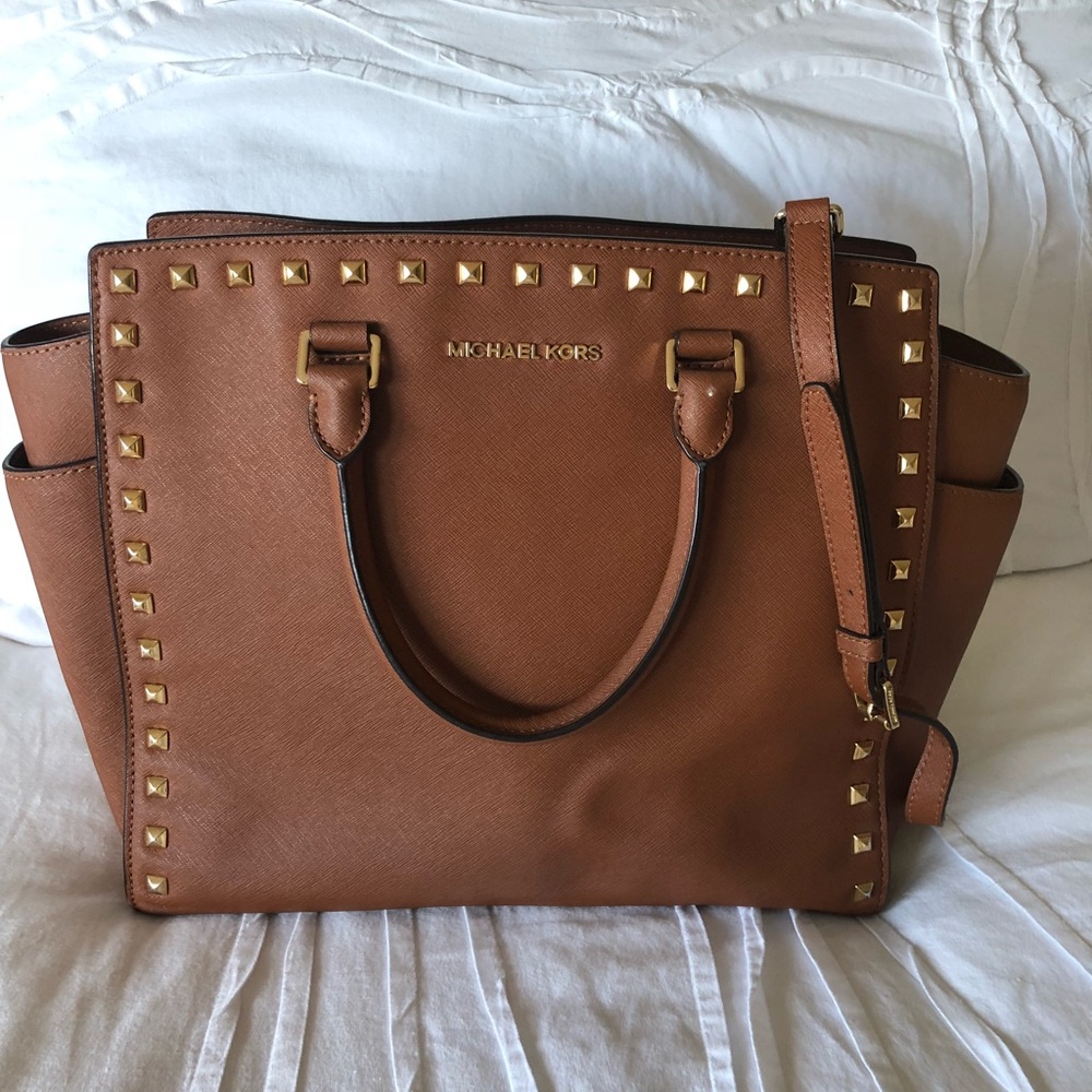 Michael Kors Studded Saffiano Leather Handbag